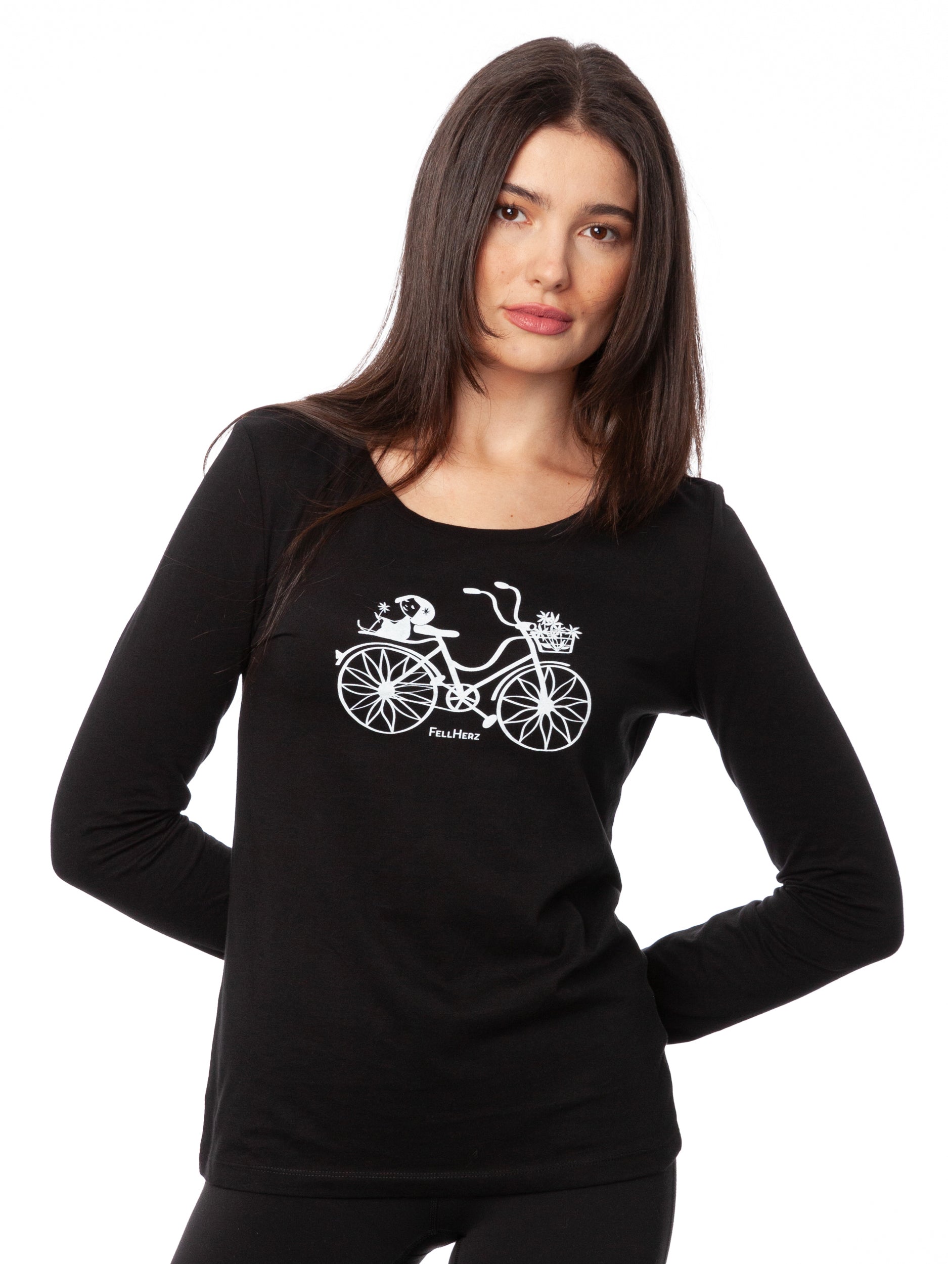 Fahrrad-Mädchen Longsleeve black
