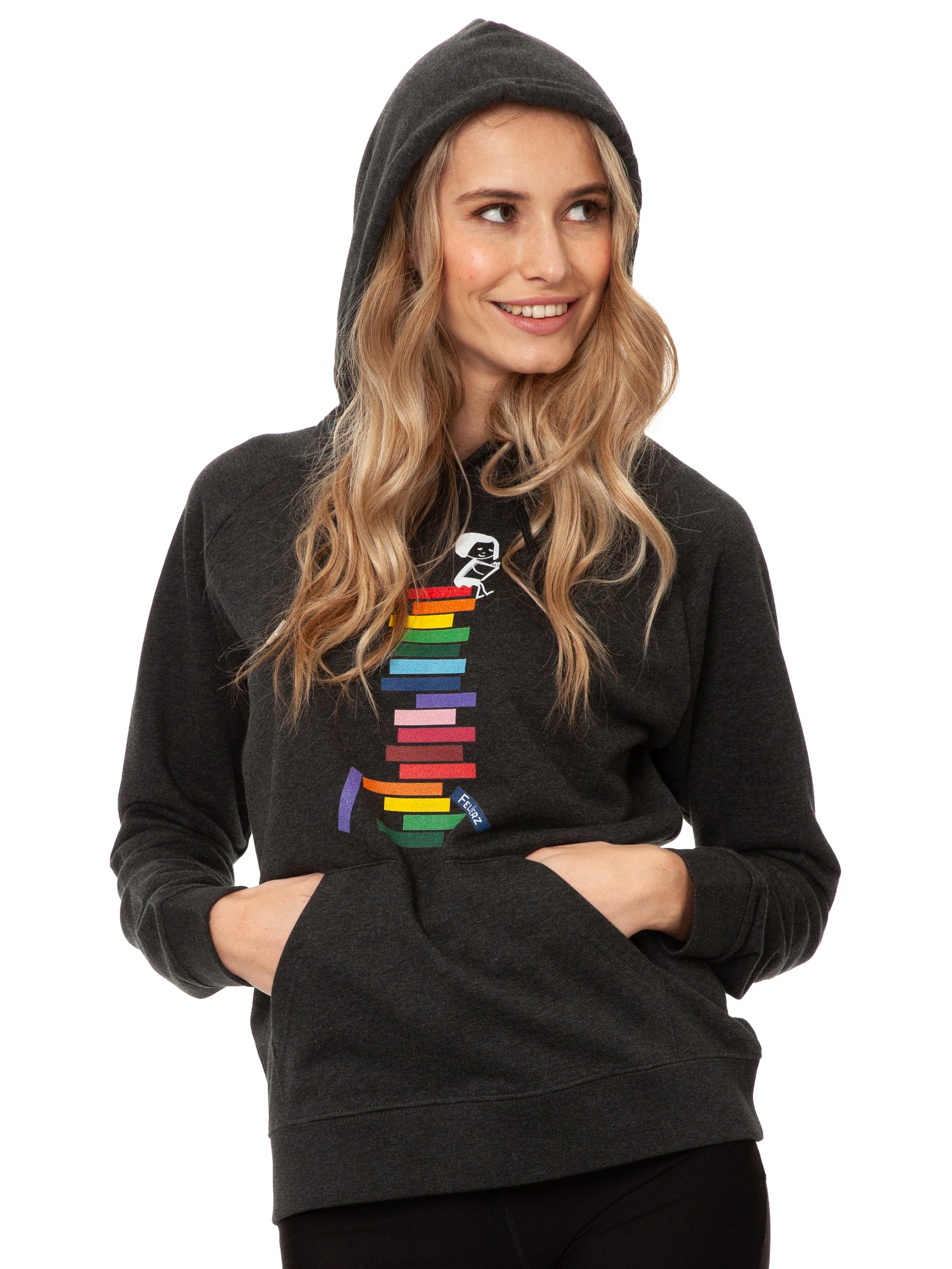 Books Girl Hoodie dark heather grey