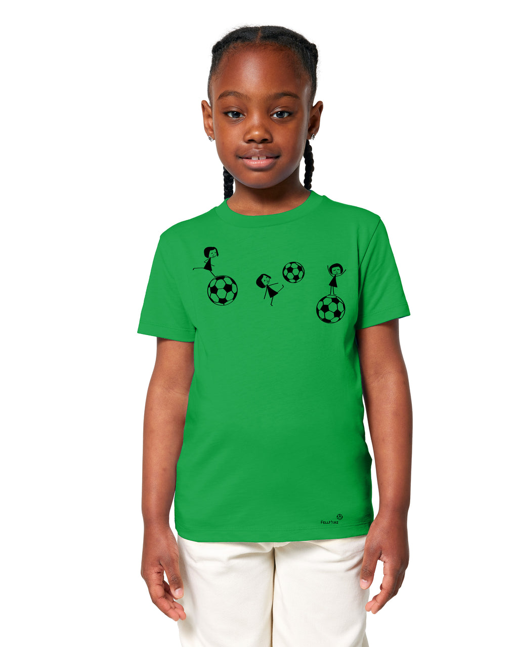 Fußball-Mädchen Kinder T-Shirt fresh green