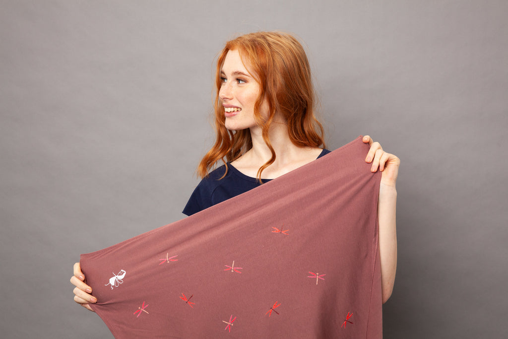 Dragonfly Girl Furoshiki aubergine