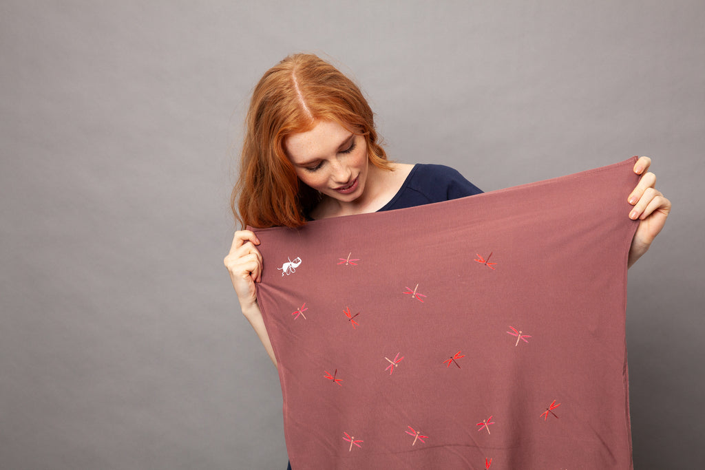 Dragonfly Girl Furoshiki aubergine