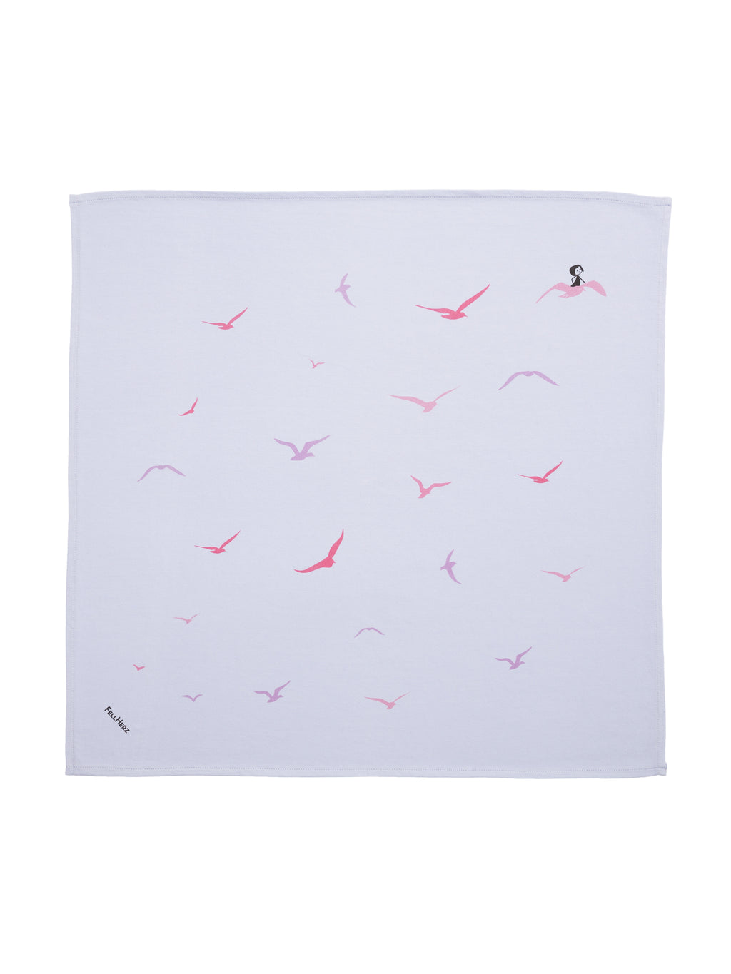 Seagull flight Furoshiki light blue