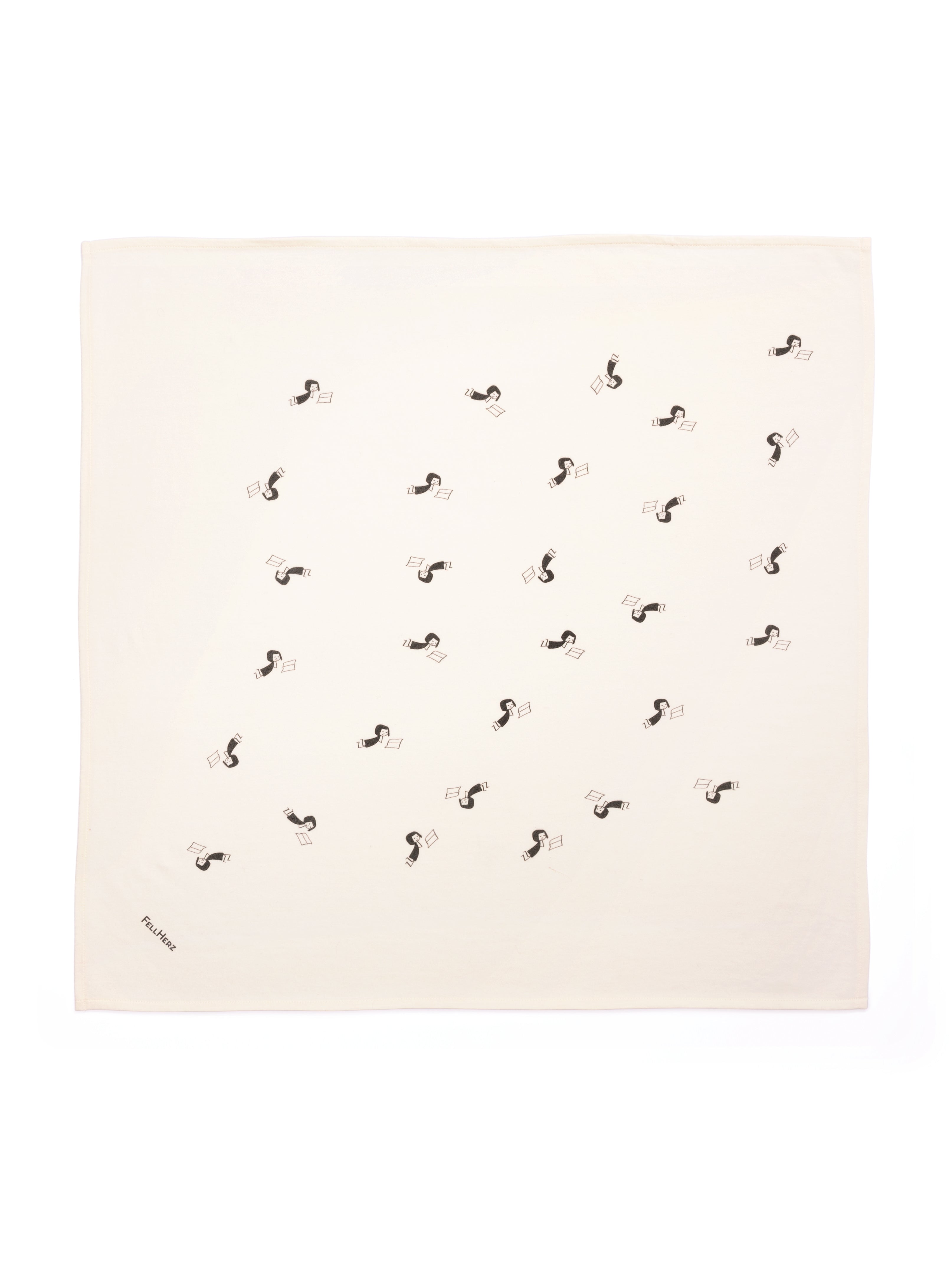 Book Girl Furoshiki white