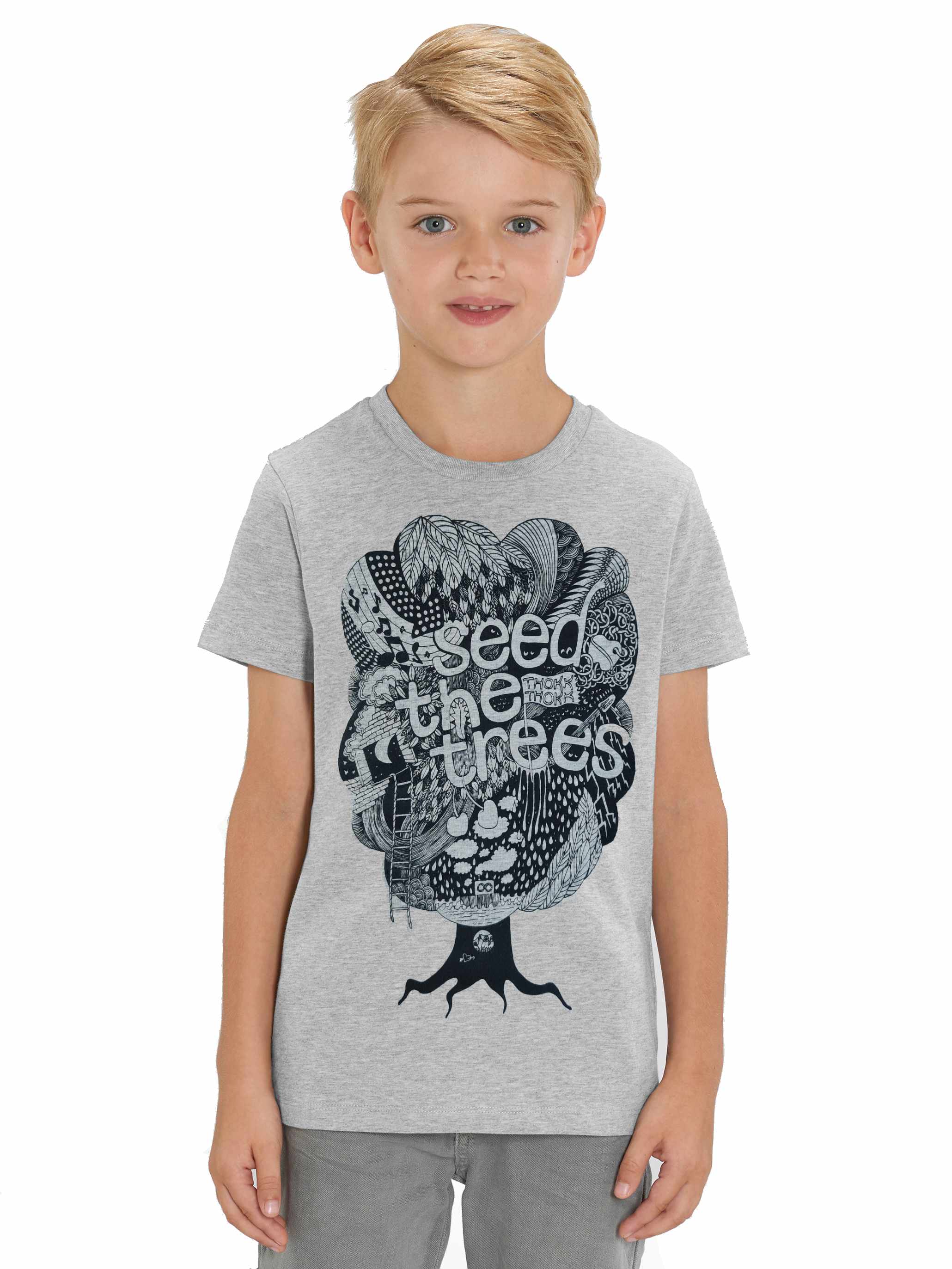 Tree Kinder T-Shirt grey melange