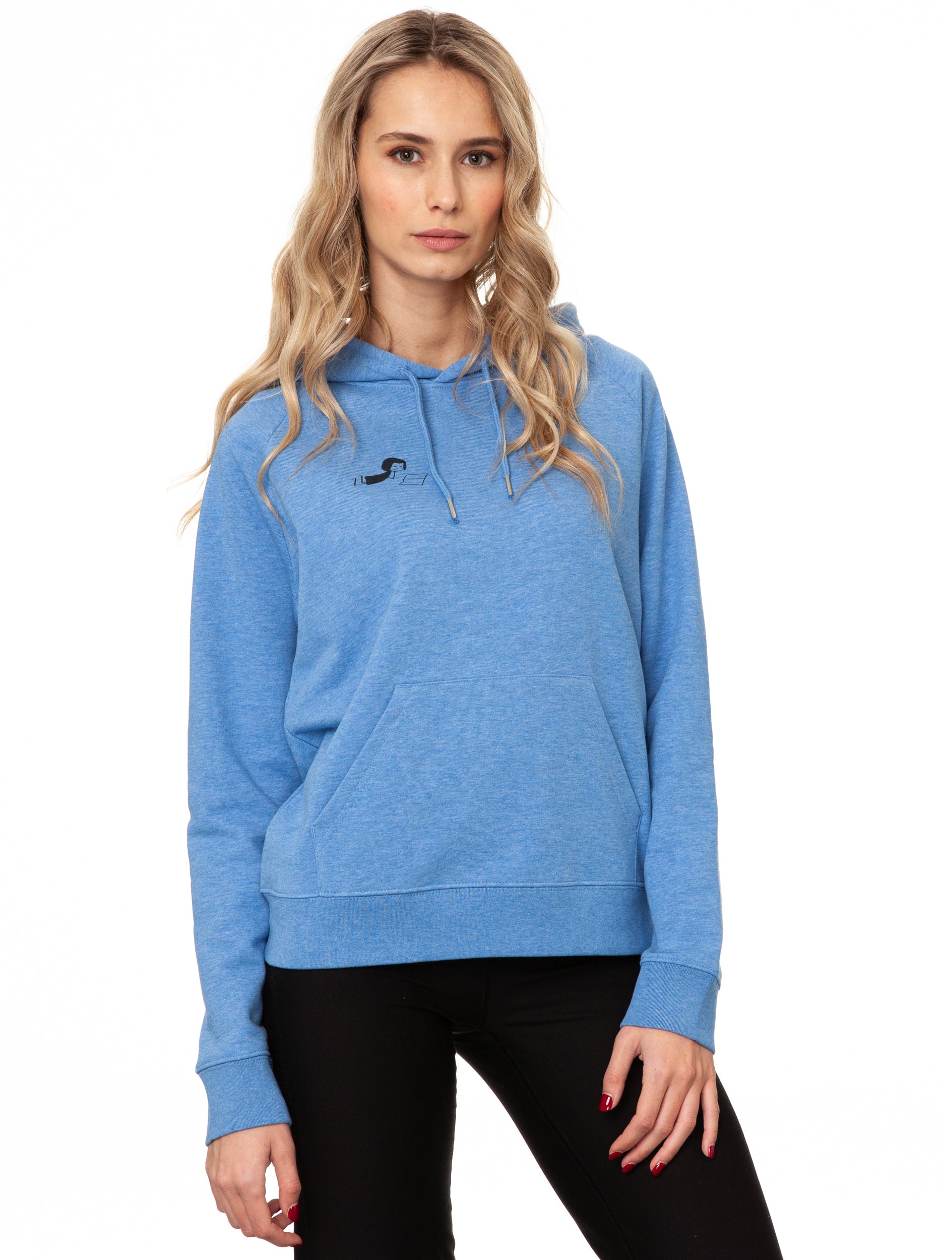 Book girl hoodie blue melange