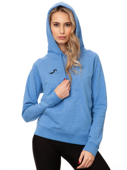 Book girl hoodie blue melange
