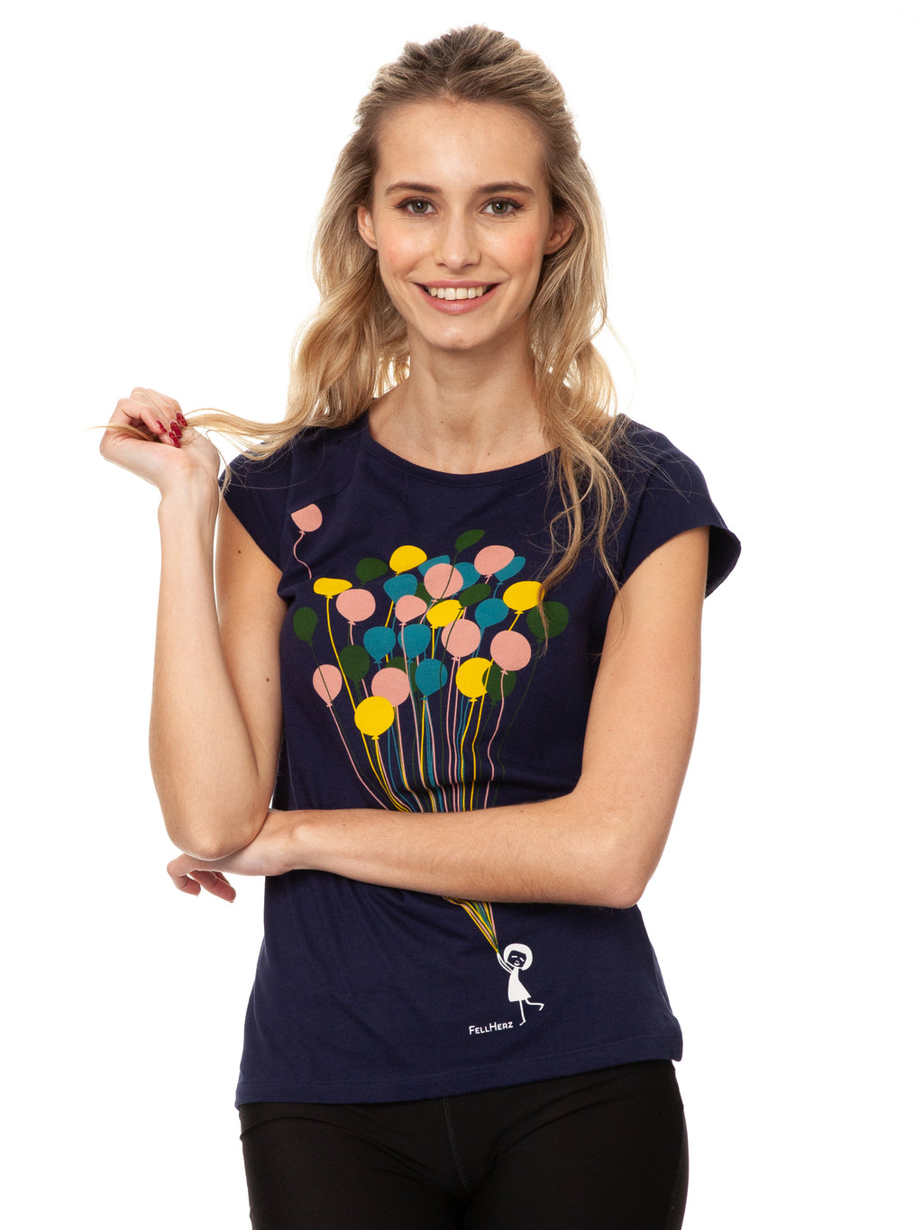 Balloons Girl Cap Sleeve midnight 