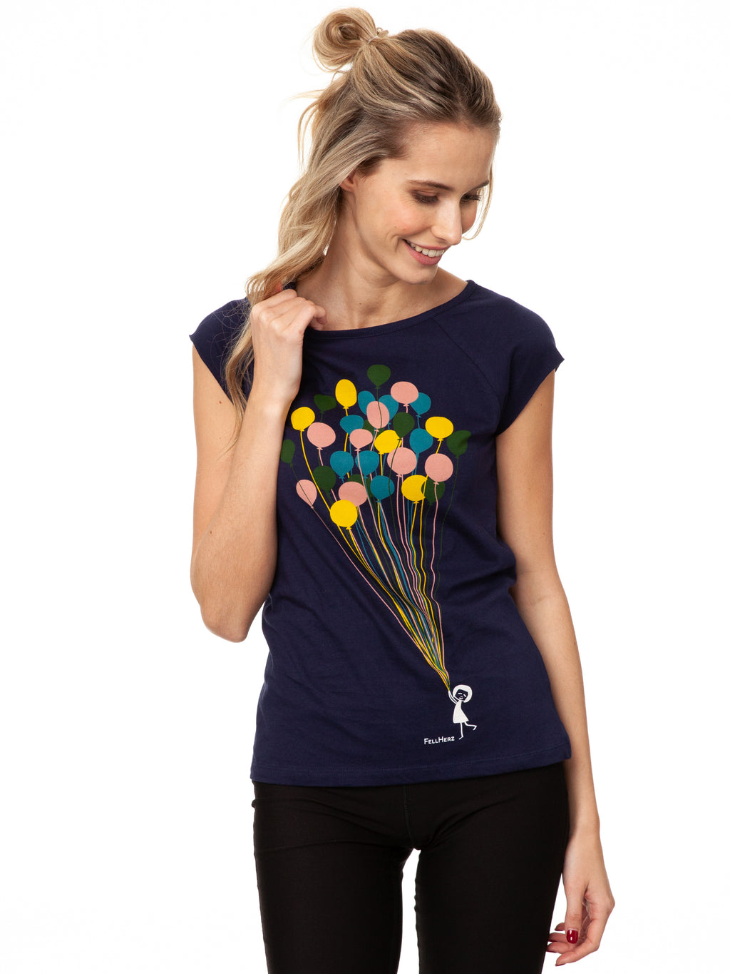 Balloons Girl Cap Sleeve midnight 
