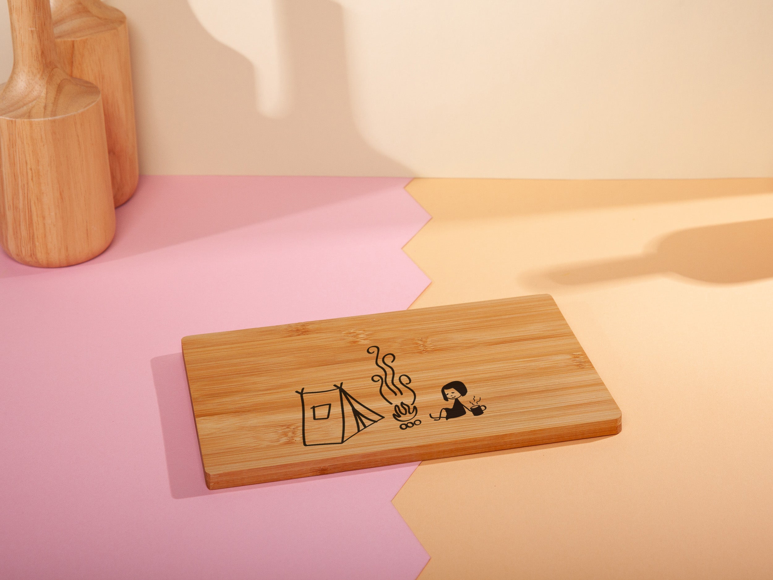 Breakfast board camping bamboo