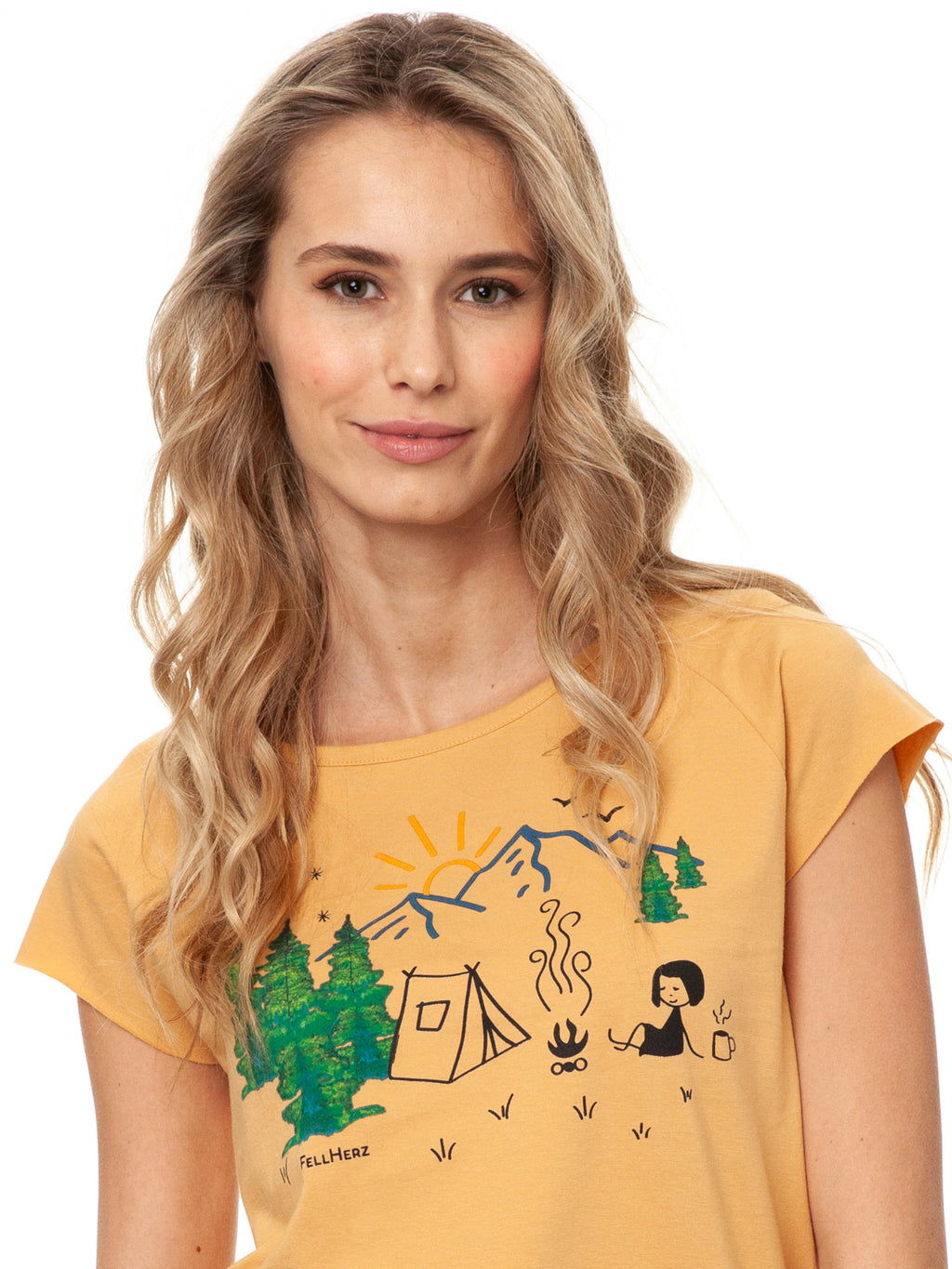 Camping Girl Cap Sleeve clay 