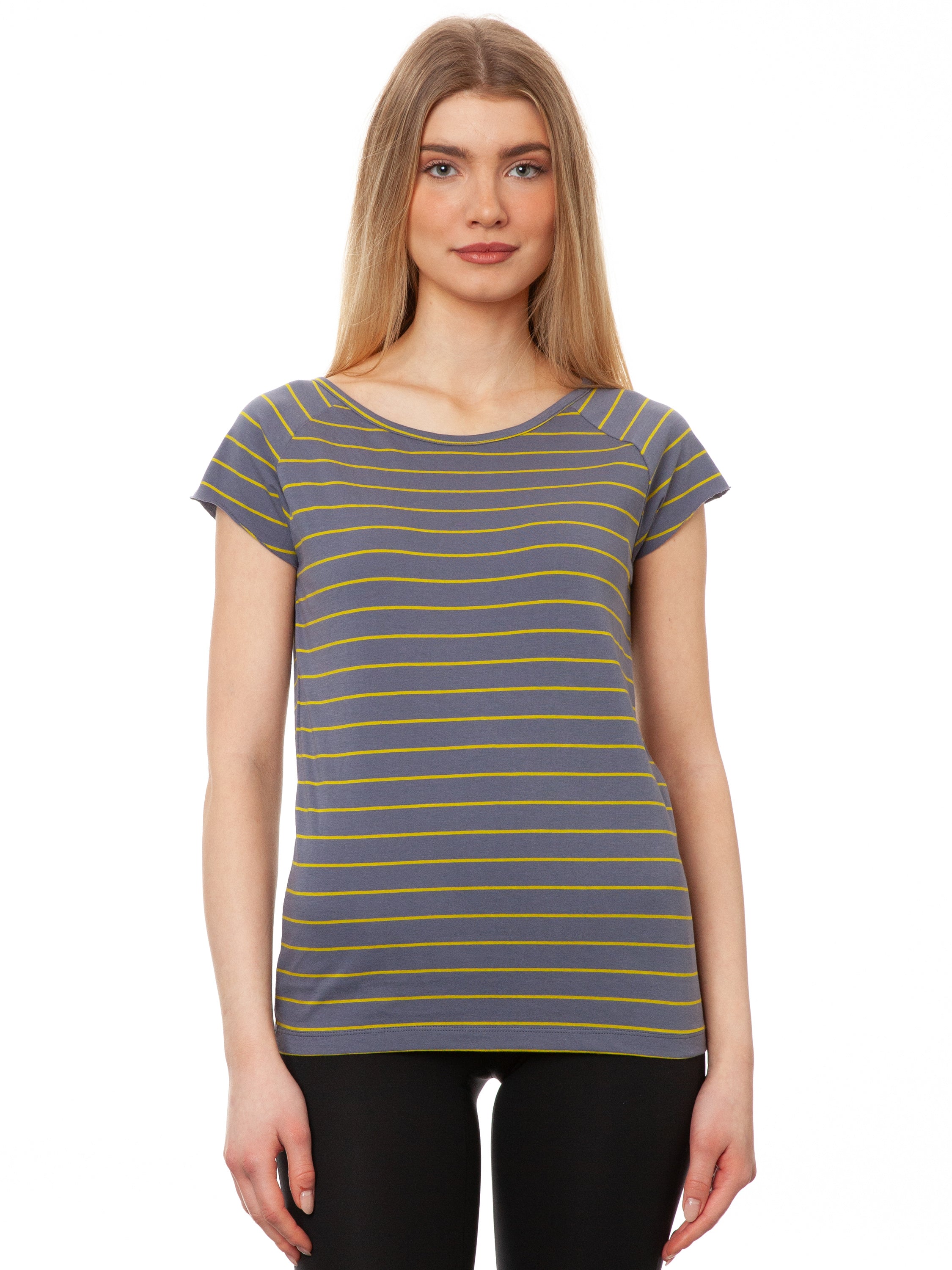 Cap Sleeve Striped Thunder Olive