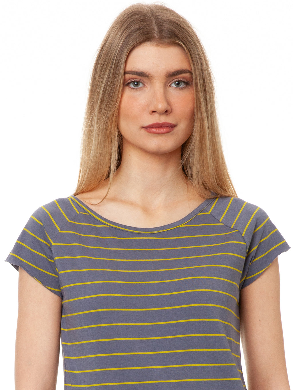 Cap Sleeve Striped Thunder Olive