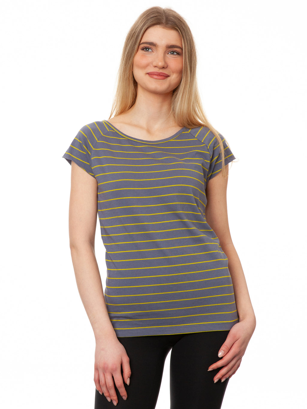 Cap Sleeve Striped Thunder Olive