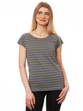 Cap Sleeve Striped Thunder Olive