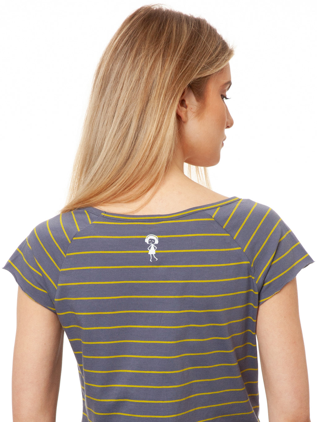 Cap Sleeve Striped Thunder Olive