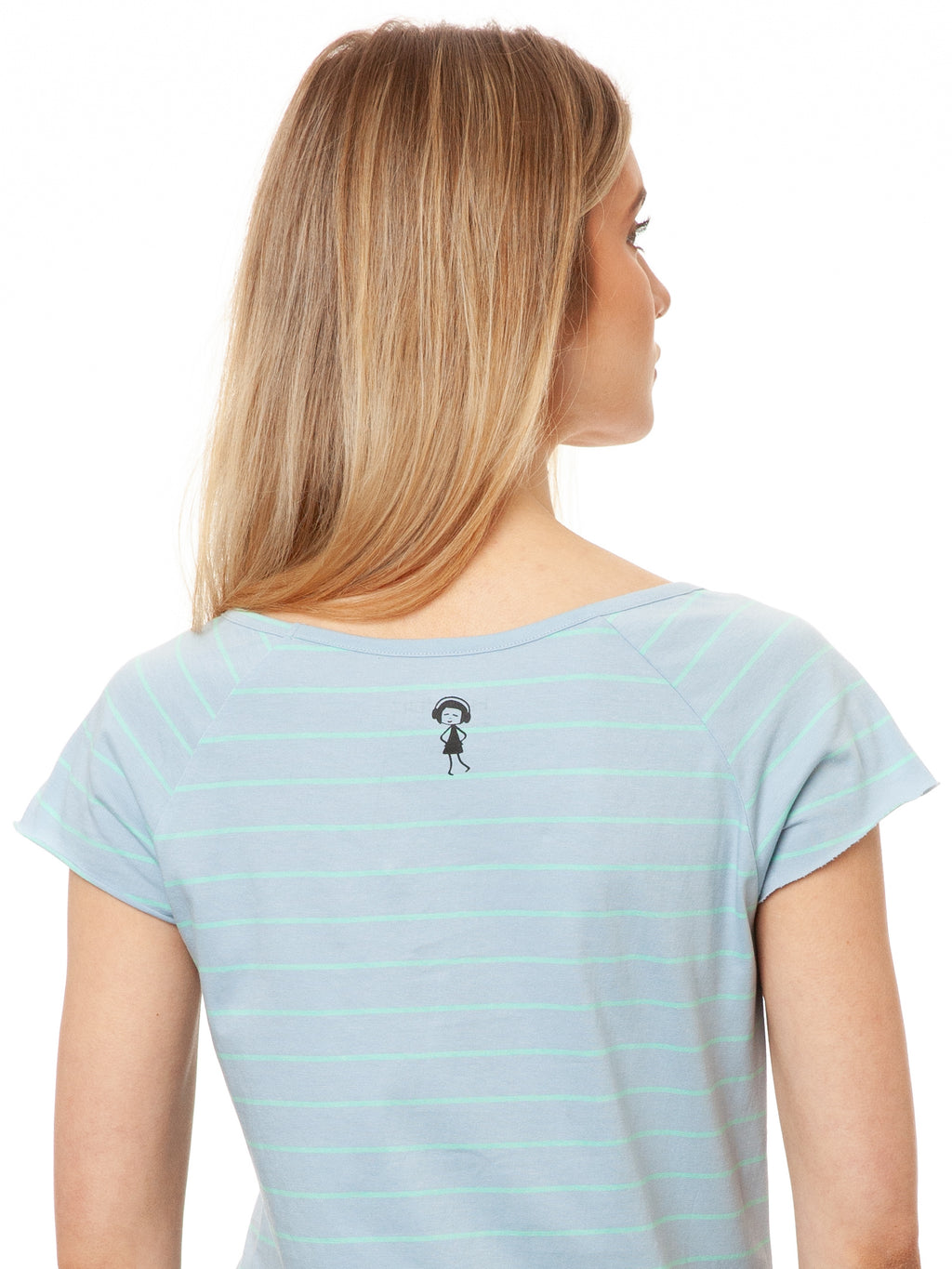 Efeumädchen Cap Sleeve striped light blue mint