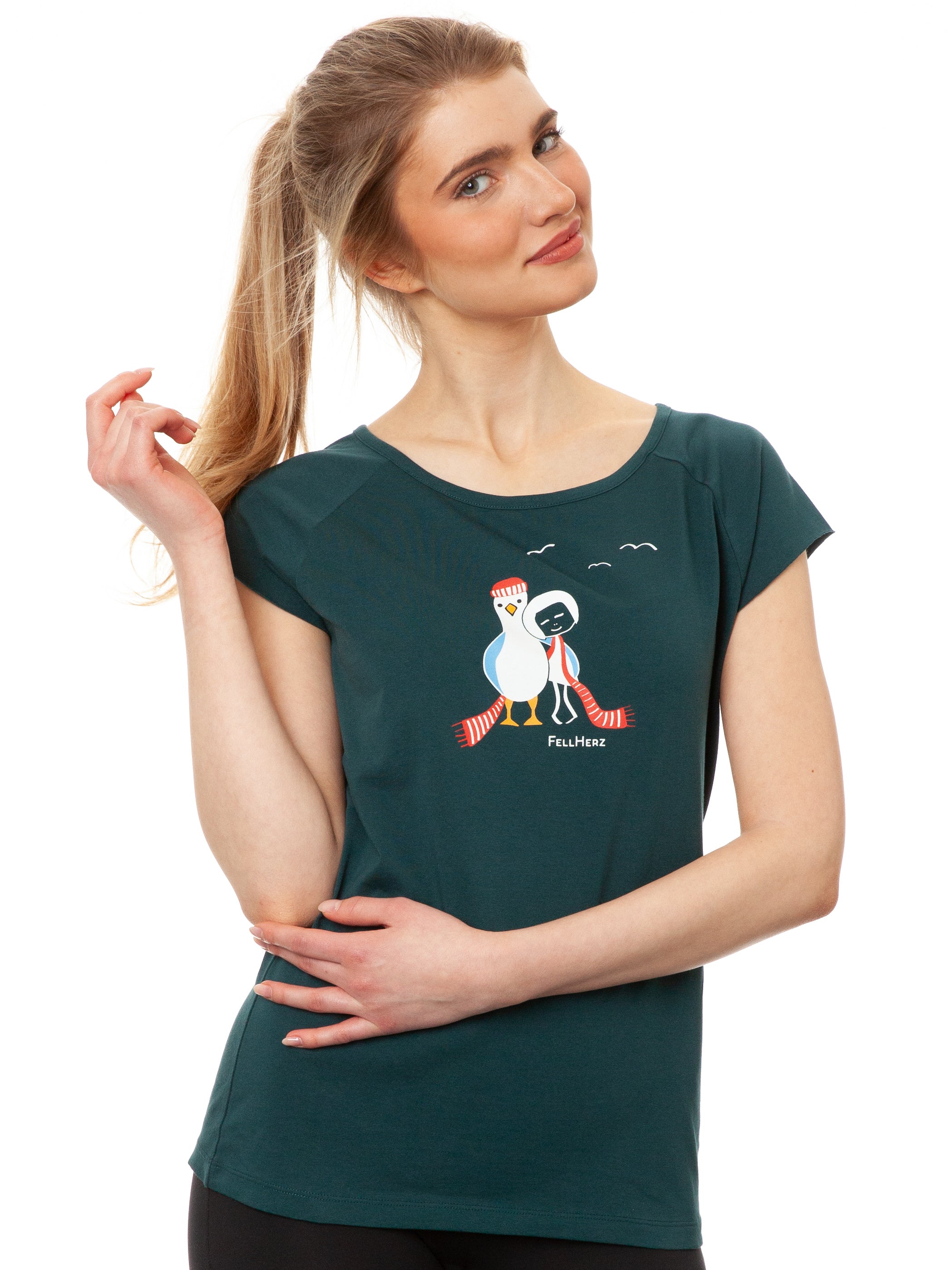 Seagull Love Cap Sleeve Deep Teal