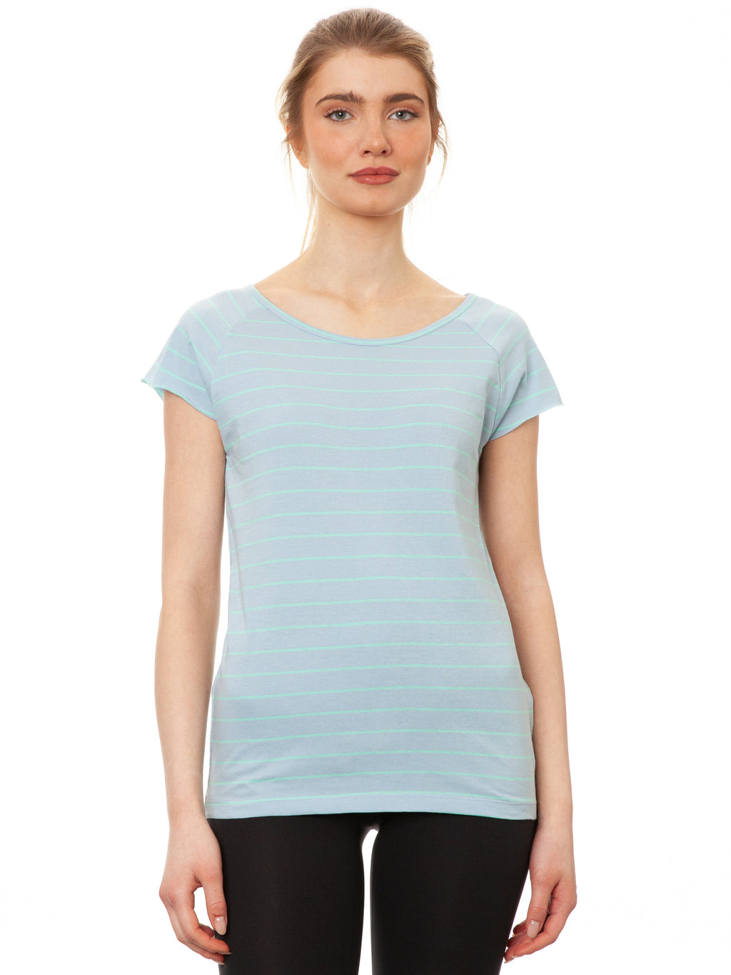Cap Sleeve striped light blue mint