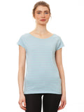 Cap Sleeve striped light blue mint