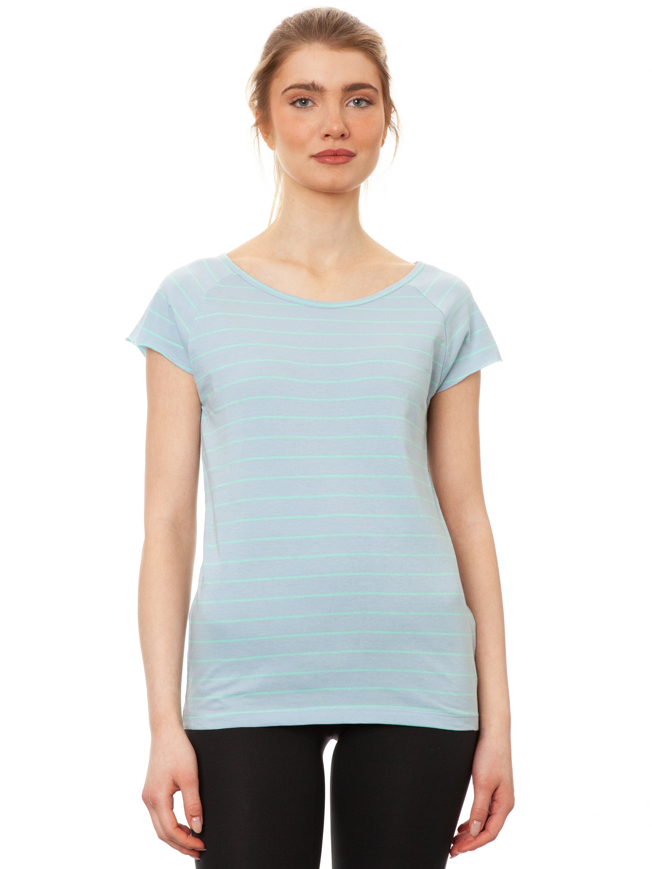 Cap Sleeve striped light blue mint