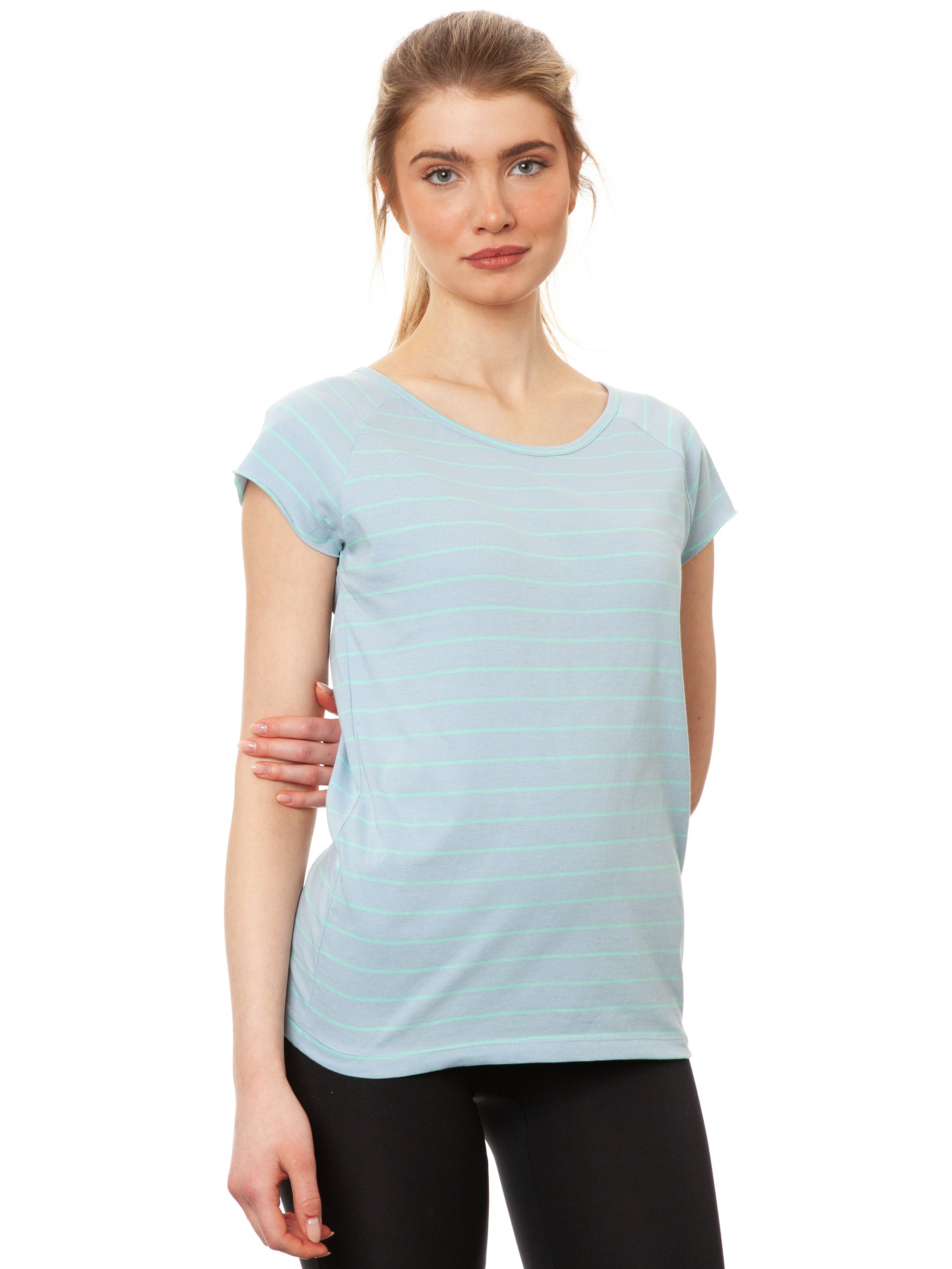 Cap Sleeve striped light blue mint