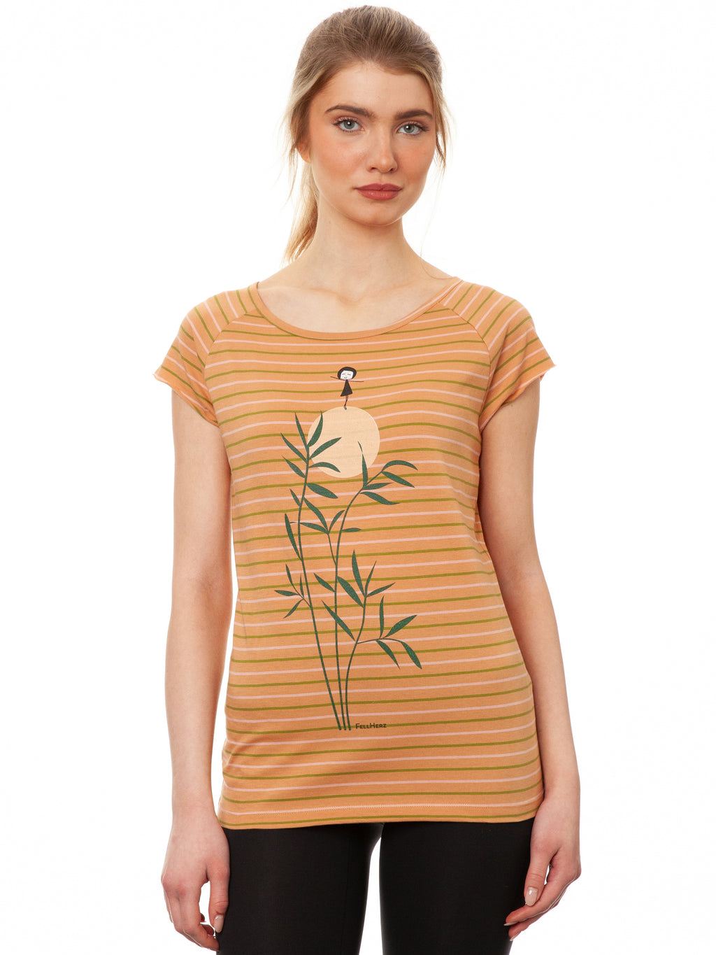 Sunset Girl Cap Sleeve triple striped