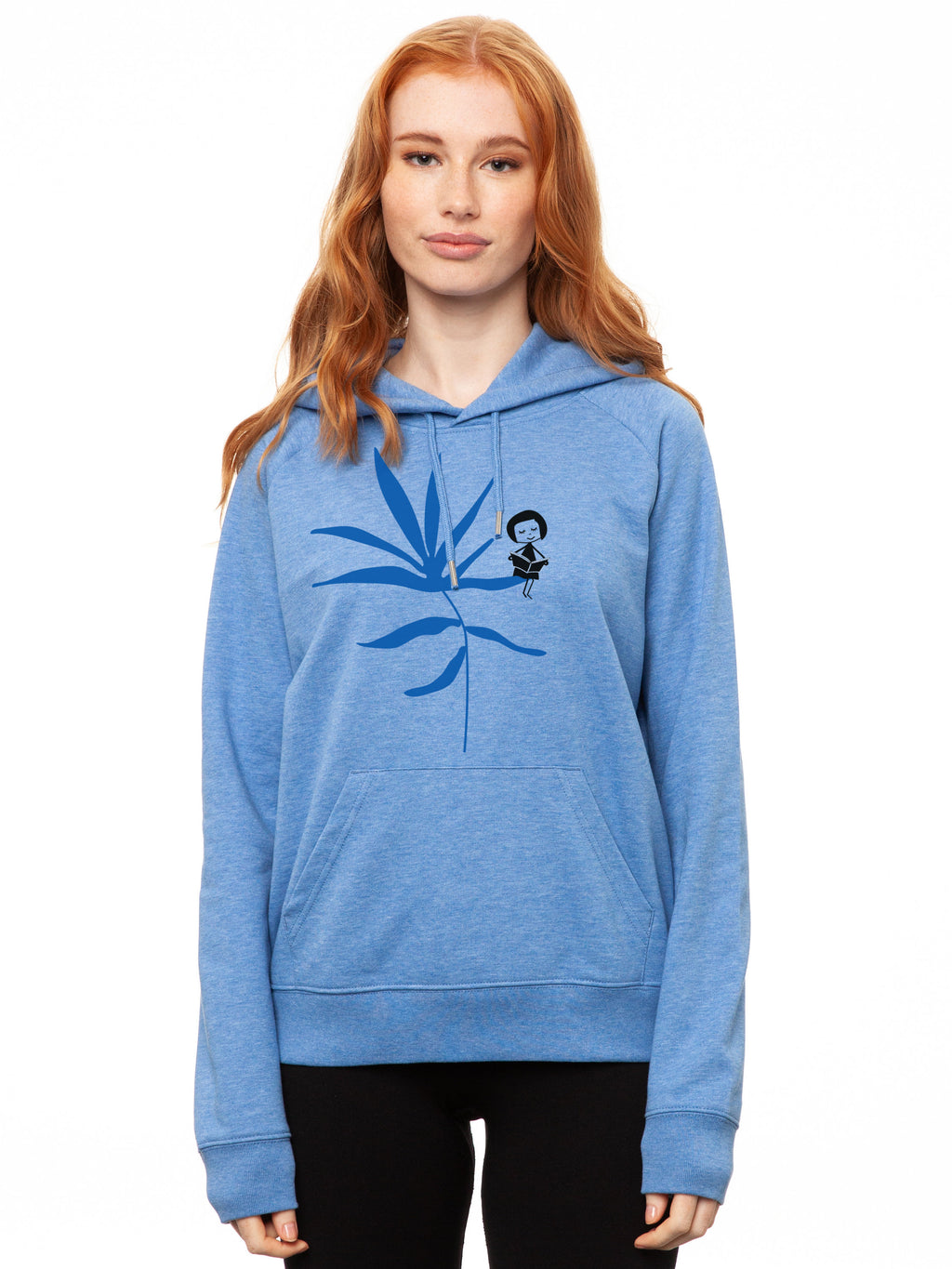 Lesepalme Hoodie blue melange