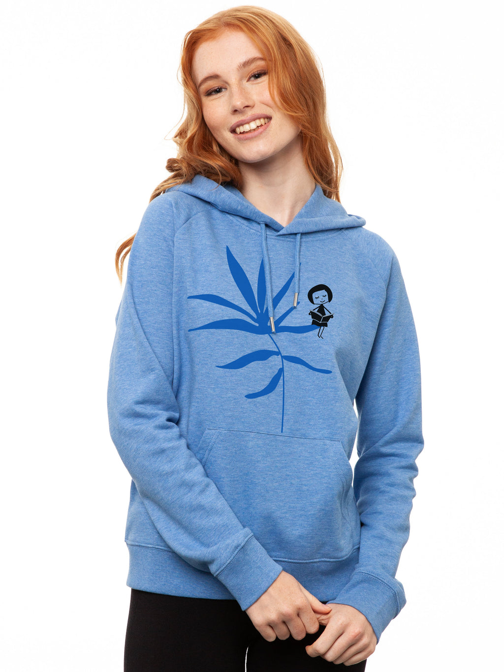 Lesepalme Hoodie blue melange