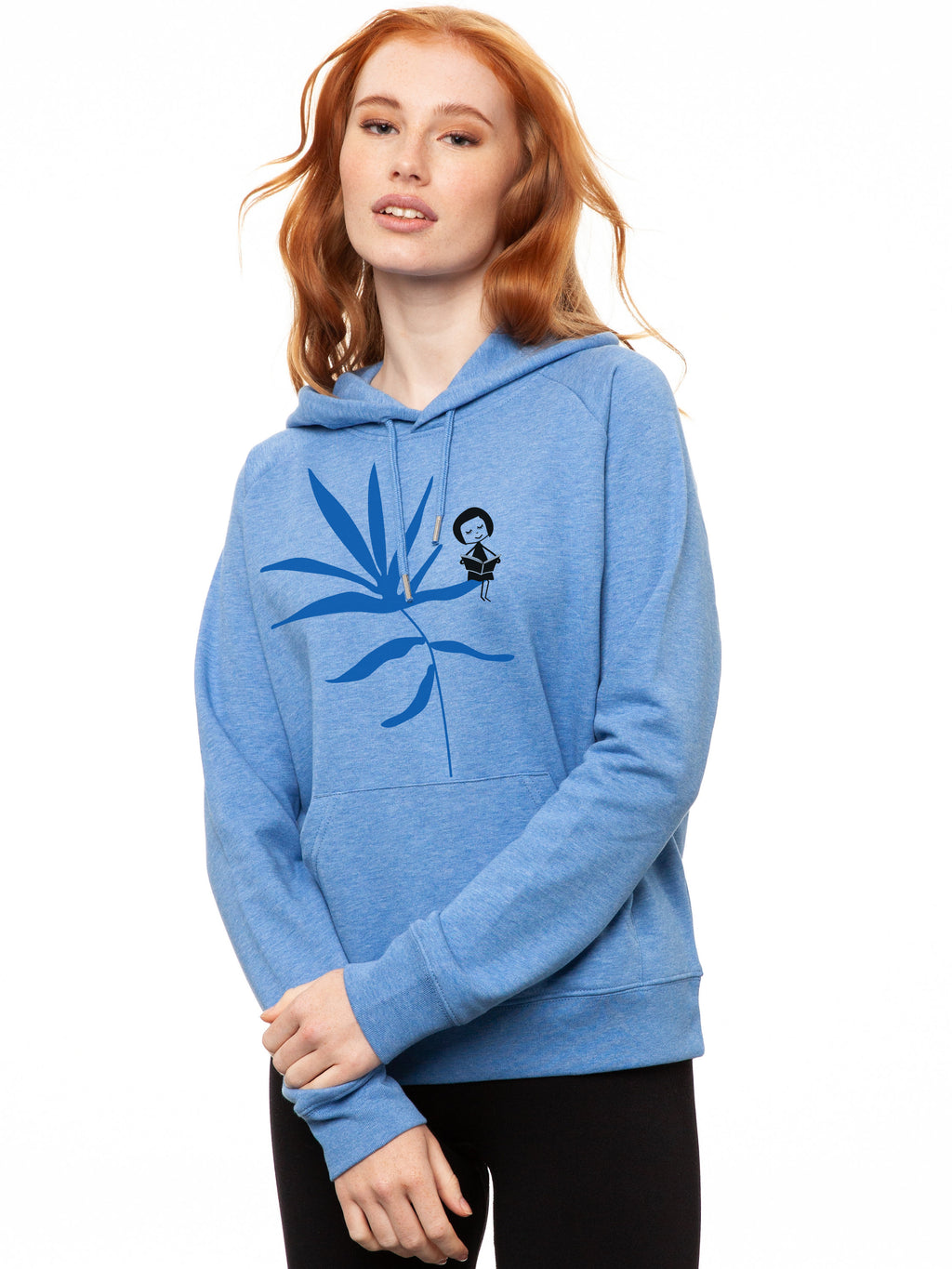 Lesepalme Hoodie blue melange