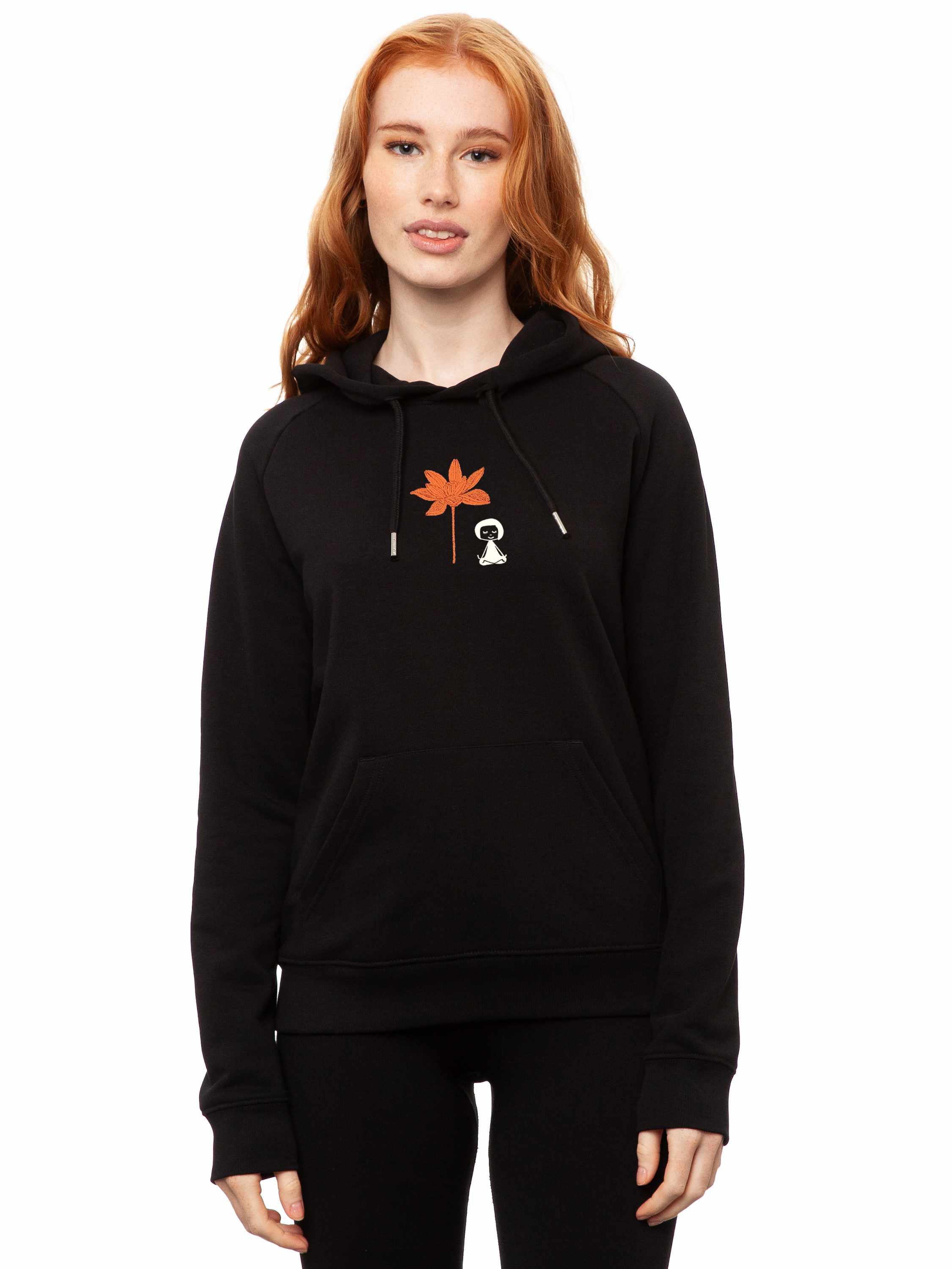 Lotusmädchen Stick Hoodie black