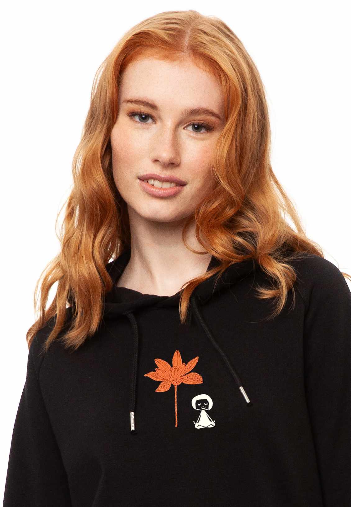 Lotusmädchen Stick Hoodie black