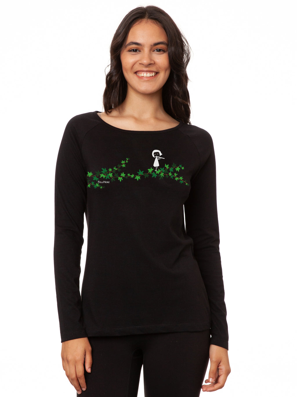 Raglan Longsleeve Efeumädchen black