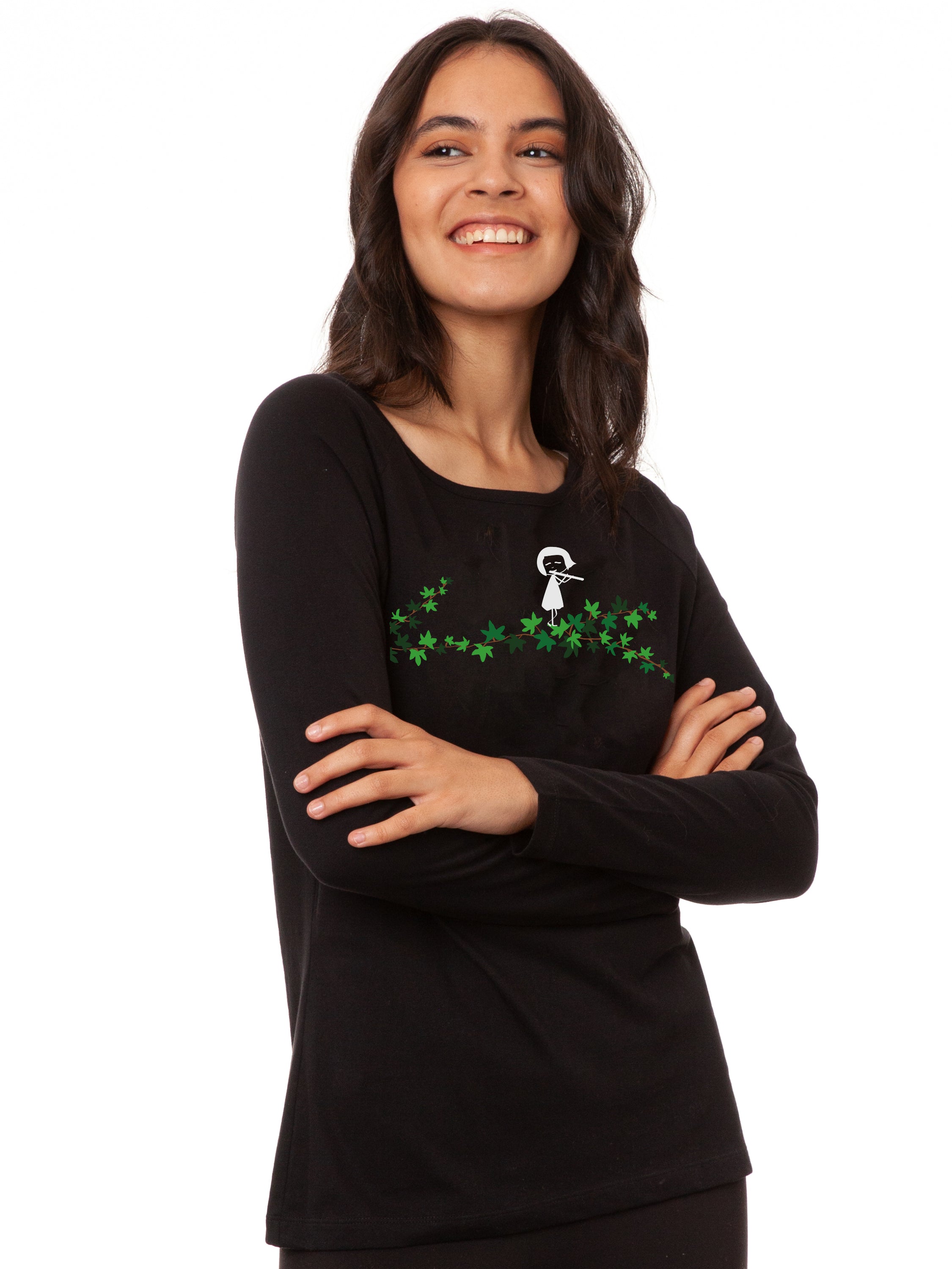 Raglan Longsleeve Efeumädchen black