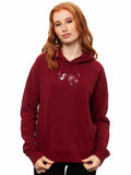 Fairy Embroidered Hoodie burgundy