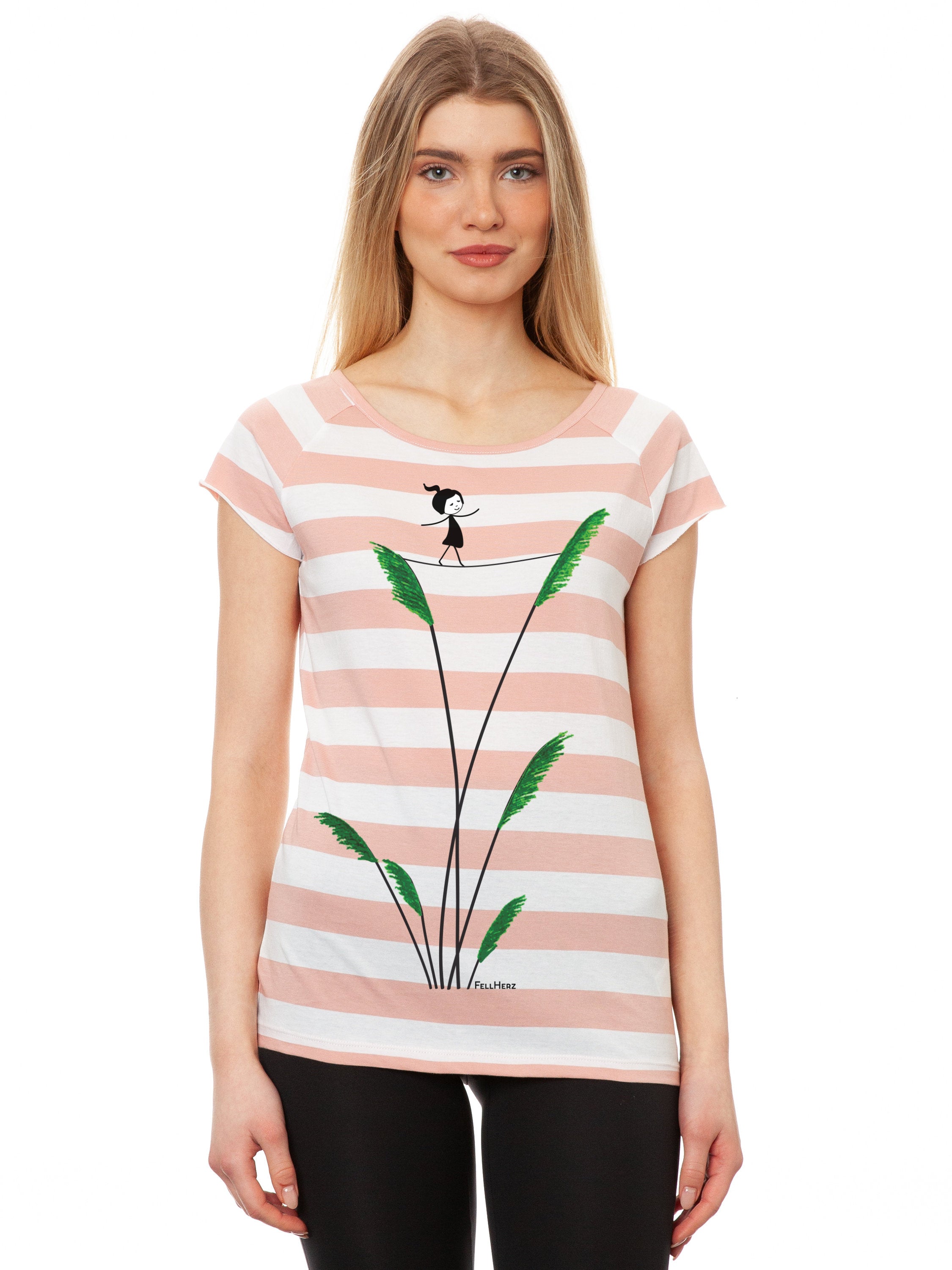 Seiltanz Cap Sleeve block striped light pink