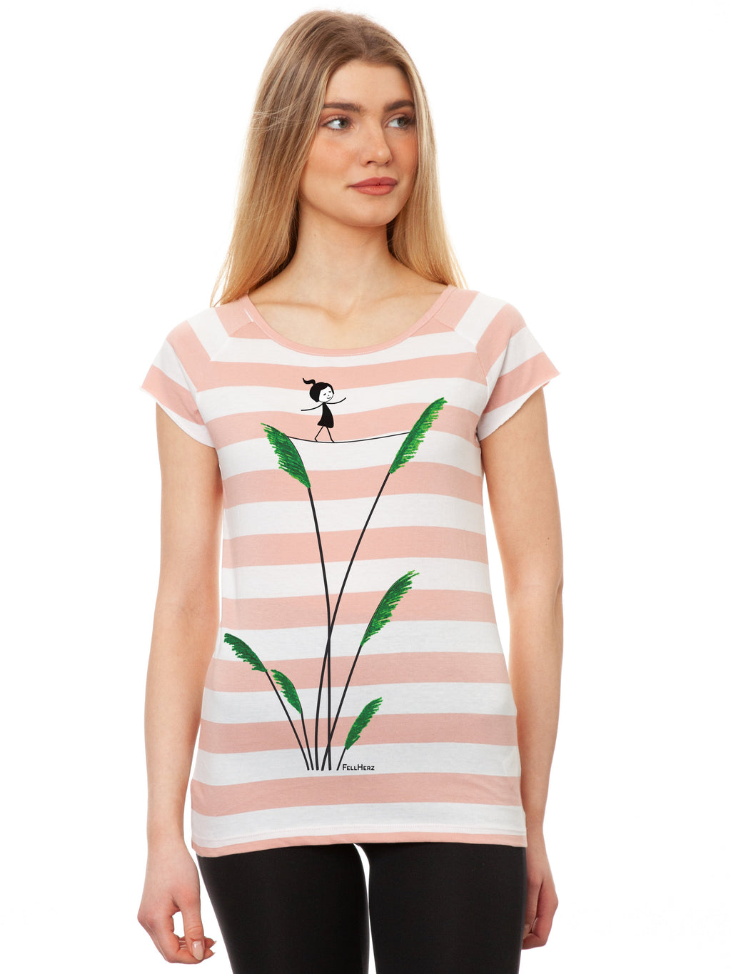 Seiltanz Cap Sleeve block striped light pink