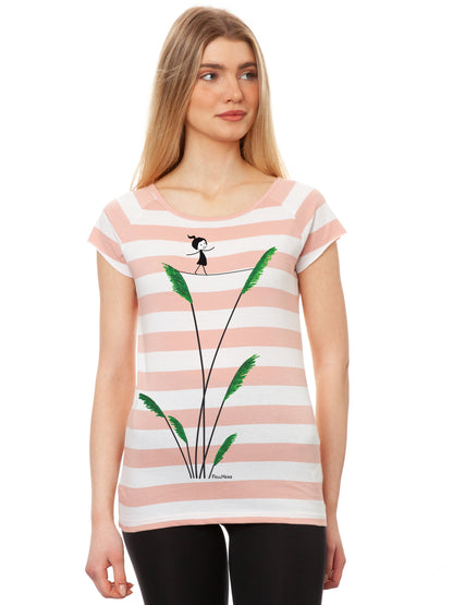 Seiltanz Cap Sleeve block striped light pink