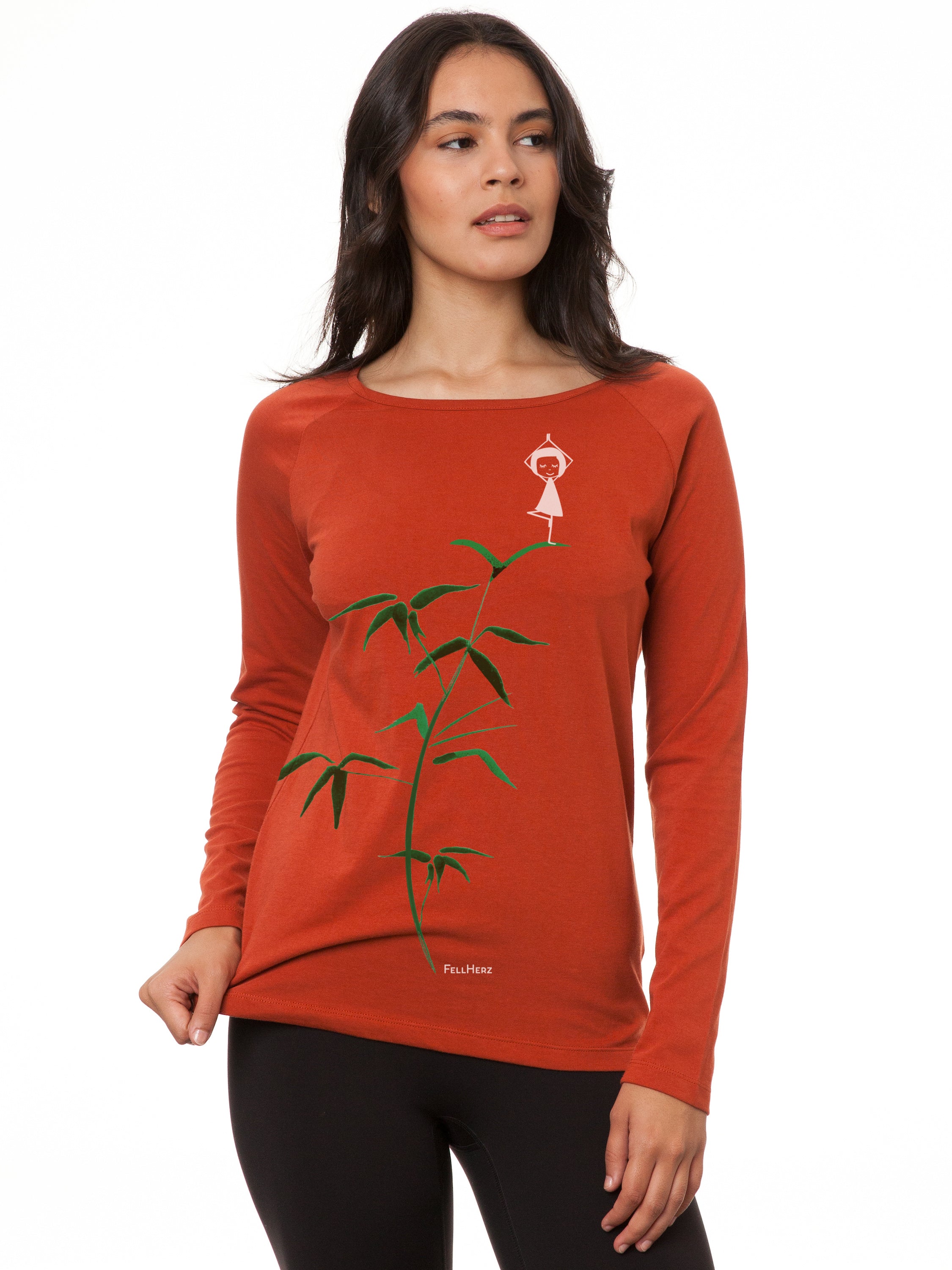 Raglan Longsleeve Yogamädchen picante
