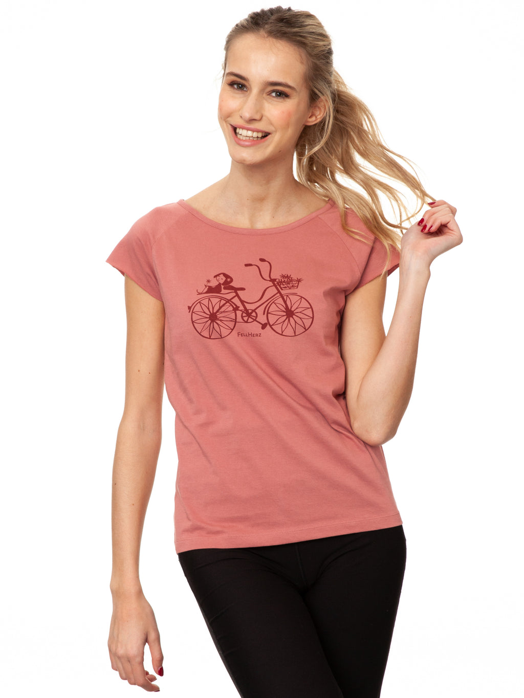 Fahrrad-Mädchen Cap Sleeve dusty rose