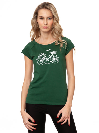 Fahrrad-Mädchen Cap Sleeve scarab green