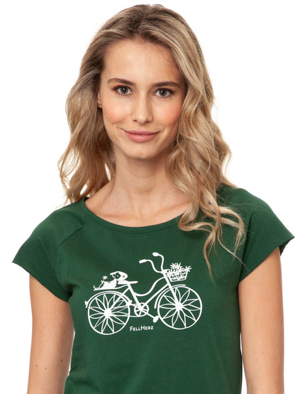 Fahrrad-Mädchen Cap Sleeve scarab green