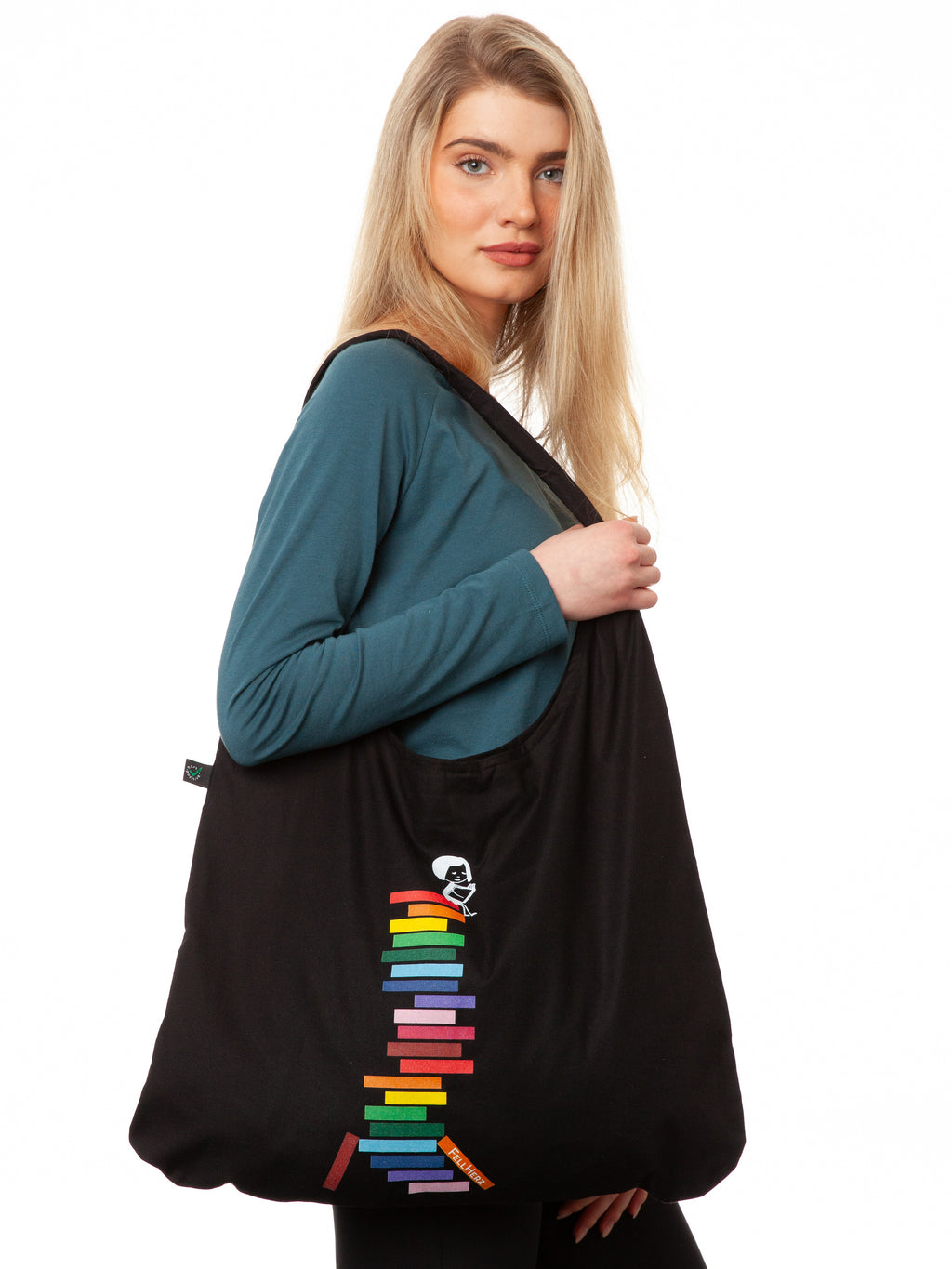 Books Girl Hobo Bag black