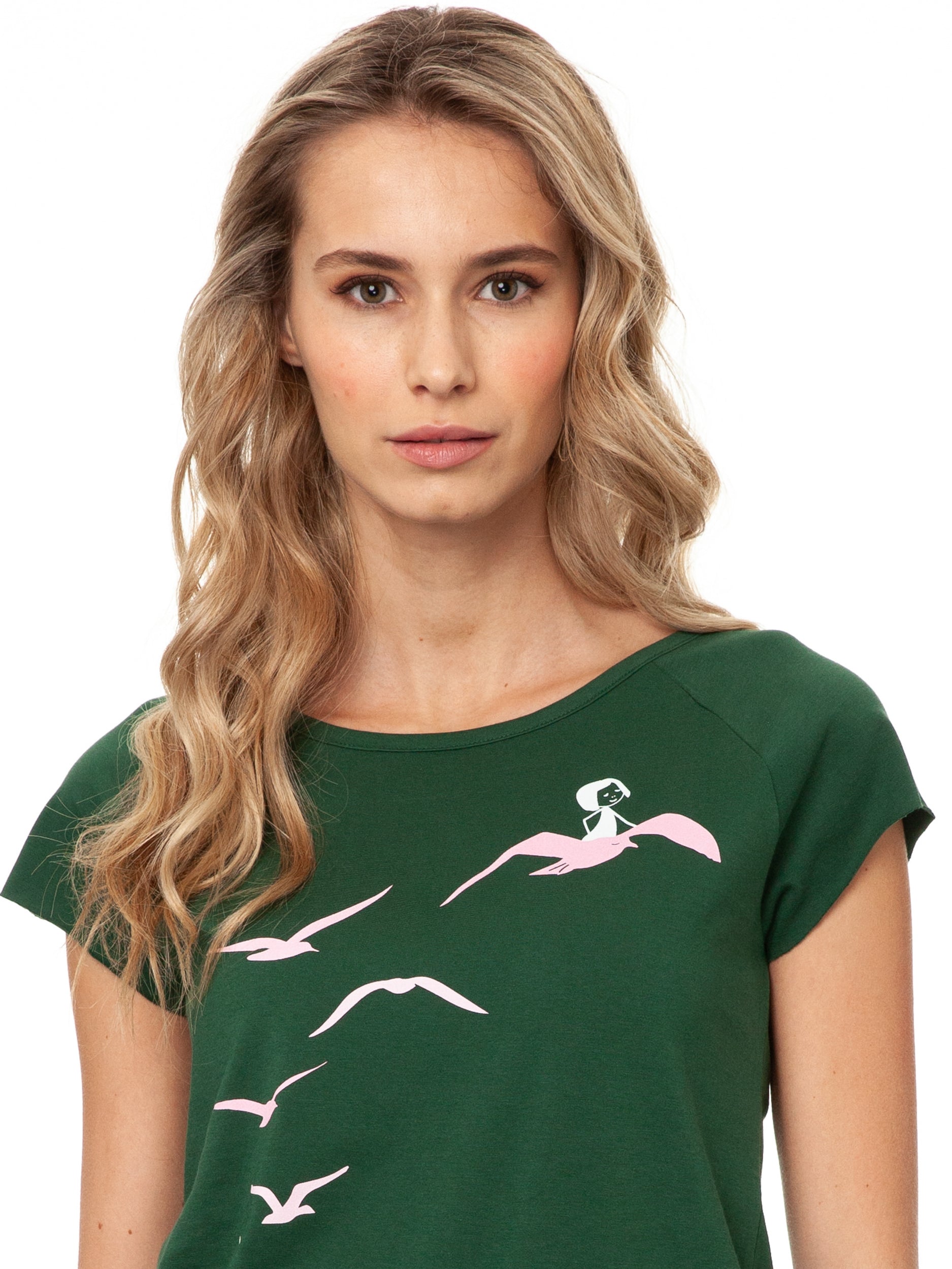 Möwenflug Cap Sleeve scarab green