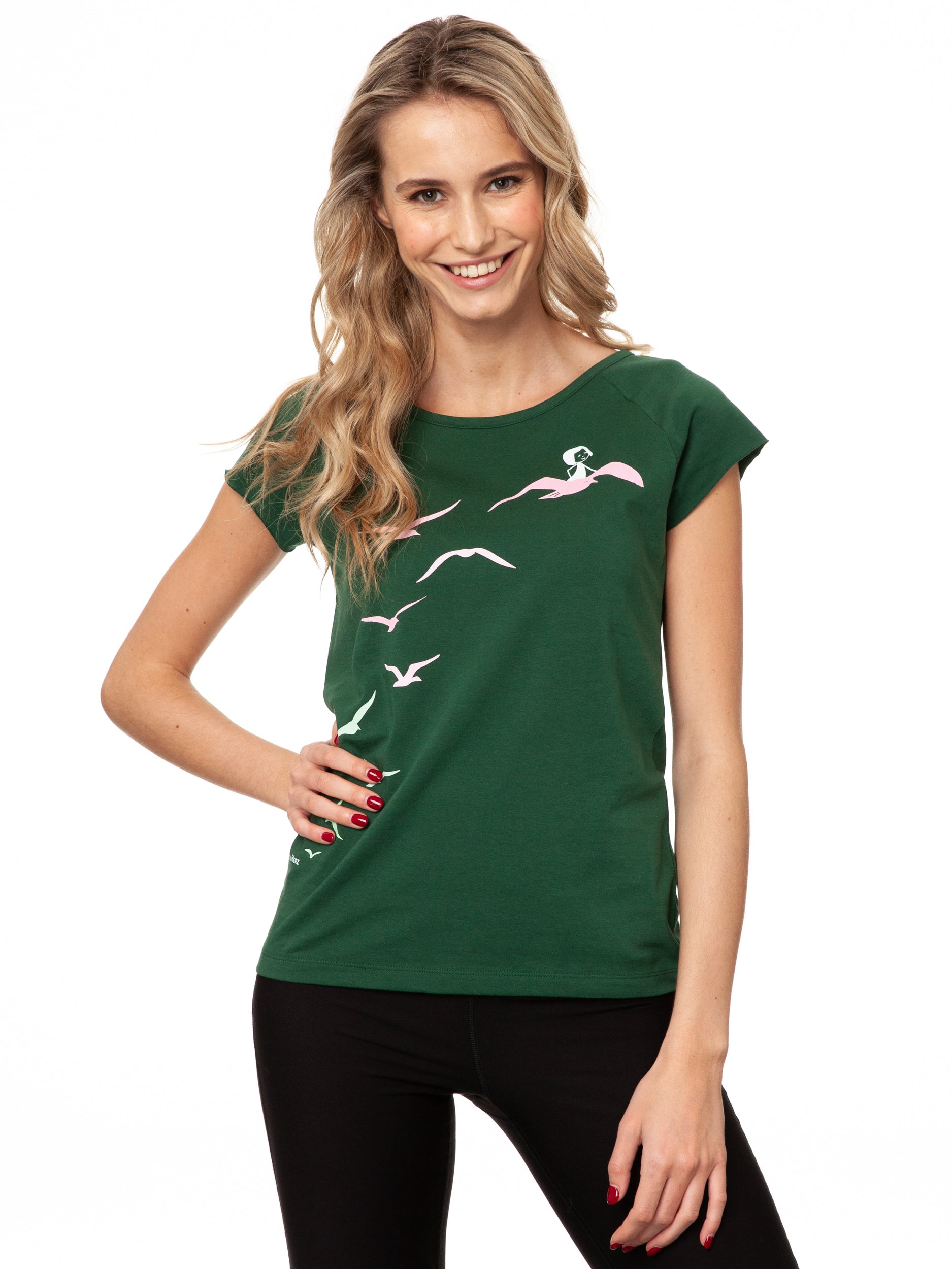 Möwenflug Cap Sleeve scarab green