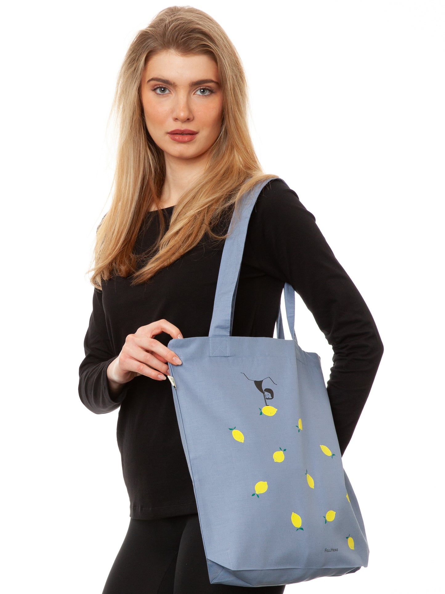 Lemon Girl Tote Bag light denim