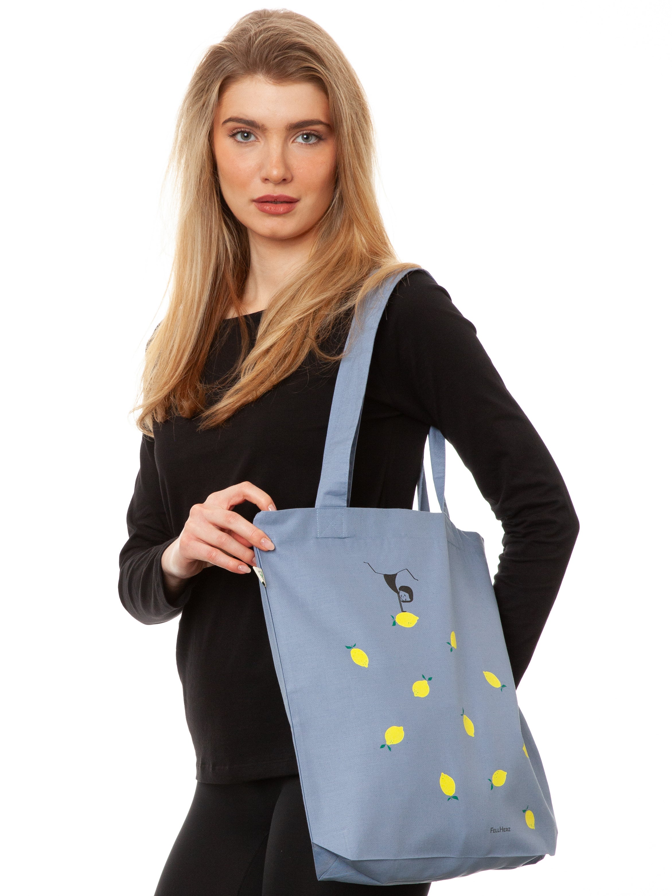 Lemon Girl Tote Bag light denim
