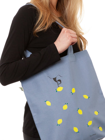 Lemon Girl Tote Bag light denim
