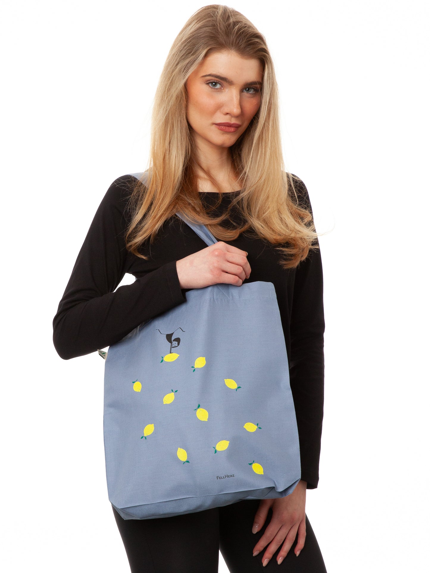 Lemon Girl Tote Bag light denim