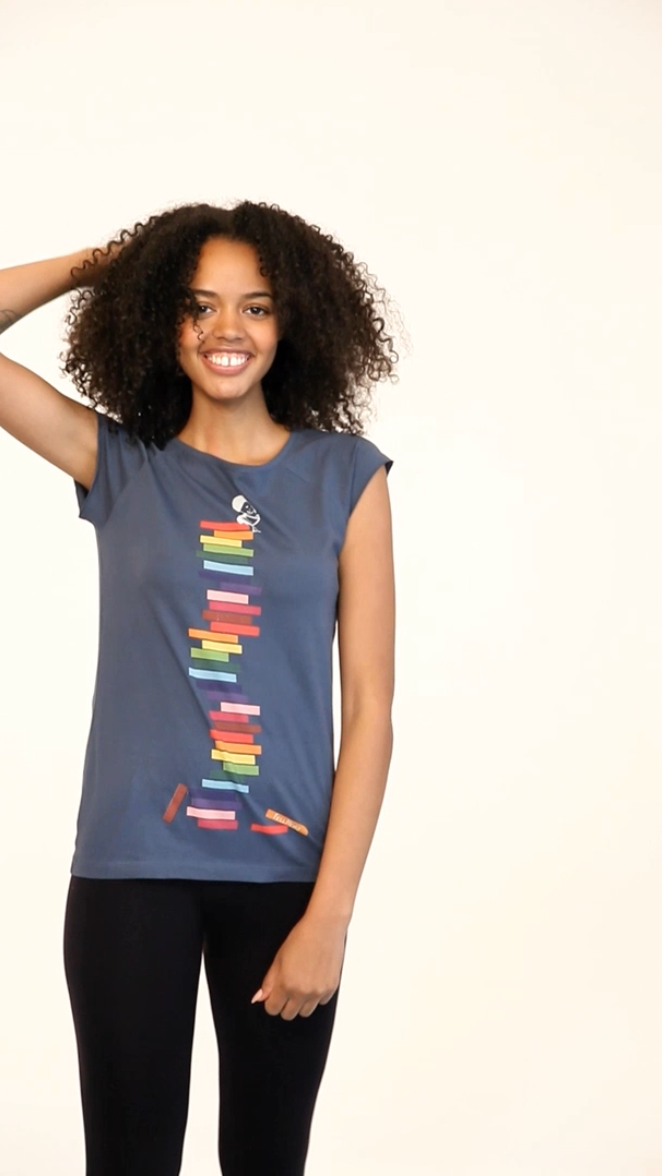 Books Girl Cap Sleeve thundercloud