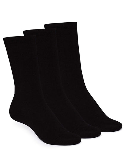 3er Pack warme Kuschel-Socken mit Bio-Baumwolle schwarz